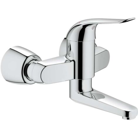 GROHE Miscelatore monocomando per lavabo Euroeco Special 32771 Montaggio a parete con valvole di intercettazione attacchi a S cromo, 32771000 (1/2)