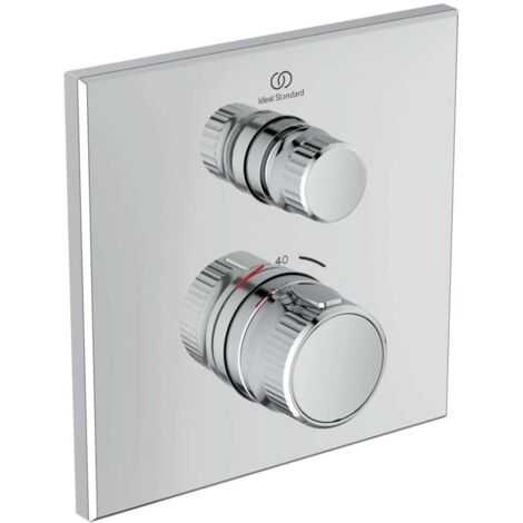 Ideal Standard - Ceratherm, Miscelatore termostato doccia ad incasso quadrato, Con tecnologia Navigo®, Una via, Cromato