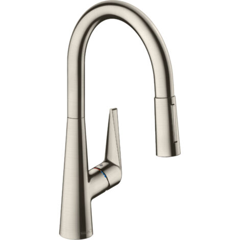 Hansgrohe HG Miscelatore per lavello 200 Talis M51 doccetta estraibile 2jet finitura acciaio inox, 72813800 (1/5)