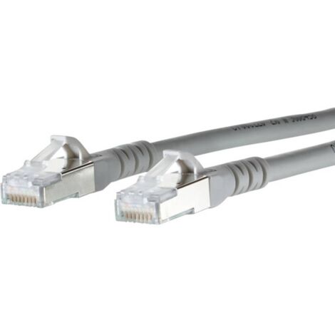 Metz Connect 1308457033-E RJ45 Cavo di rete, cavo patch CAT 6A S/FTP 7.00 m Grigio con protezione 1 pz. (1/3)