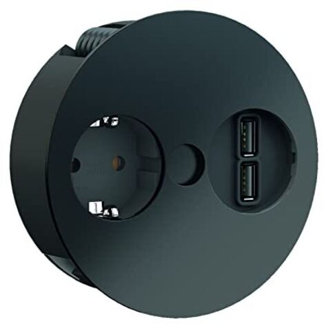Bachmann 931.131 Twist 1xCEE7/3 - Caricatore USB, 2 m, AEH, RAL9005 30GE