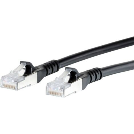 Metz Connect 1308455000-E RJ45 Cavo di rete, cavo patch CAT 6A S/FTP 5.00 m Nero con protezione 1 pz. (1/4)