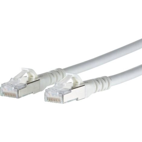 Metz Connect 130845A088-E RJ45 Cavo di rete, cavo patch CAT 6A S/FTP 10.00 m Bianco con protezione 1 pz. (1/4)