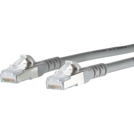 Metz Connect 1308453033-E RJ45 Cavo di rete, cavo patch CAT 6A S/FTP 3.00 m Grigio con protezione 1 pz. (1/3)