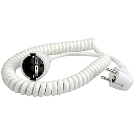Bachmann 672.281 - Prolunga schuko a spirale, 1000/4000 mm, colore: Bianco (1/2)