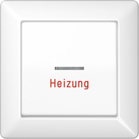 Jung Tasto basculante 1 posto, scritta "Heizung", con conduttore di luce, con telaio integrato, duroplastico, Serie AS, bianco alpino AS 590 H WW