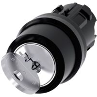 Siemens Selettore a chiave RONIS, 22mm, rotondo, Plastica, Estrazione chiave O+I, 3SU10004BF110AA0