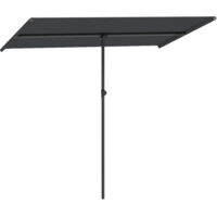 Sonnenschirm 180 Grad drehbar Höhenverstellbar Gartenschirm mit Aluminium-Mast 150x205cm Dunkelgrau