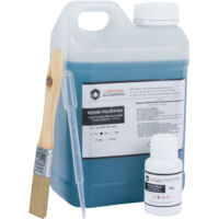 Kit résine polyester marine 2 kg avec catalyseur pour stratification, réparation bateau et composite