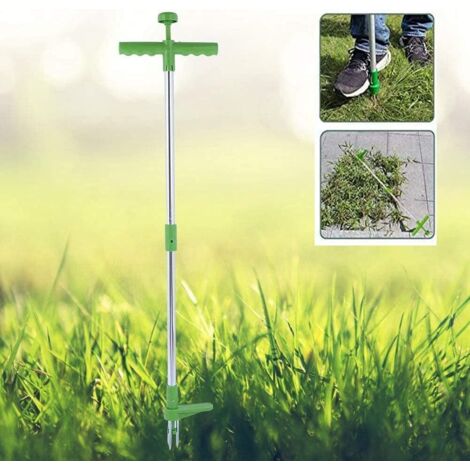 Stand-Up à Long Manche Telescopique Uproot Remover, Arrache Mauvaise Herbe Jardinage Manuel, Griffe De Jardin Rotative, Postuler à Pelouse, Pissenlit, Potager, Orties (Désherbeur) (1/5)