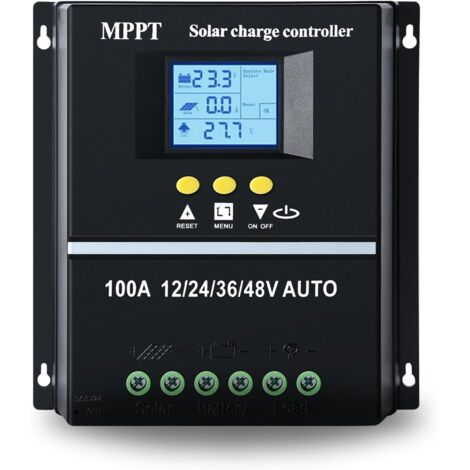 Tonysa – Régulateur de charge solaire MPPT 100A – Écran LCD – Entrée max 100V DC – Compatible plomb/acide et lithium – Double USB