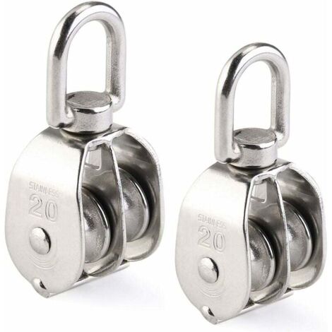 Poulie Double 2pcs inox 304 pivotant Double poulie (1/5)