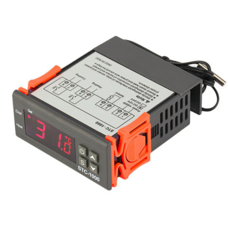 STC-1000 Regulateur de Temperature Numérique avec étanche Sonde 220V, Thermostat Double Relai, Refroidissement et Chauffage (1/5)
