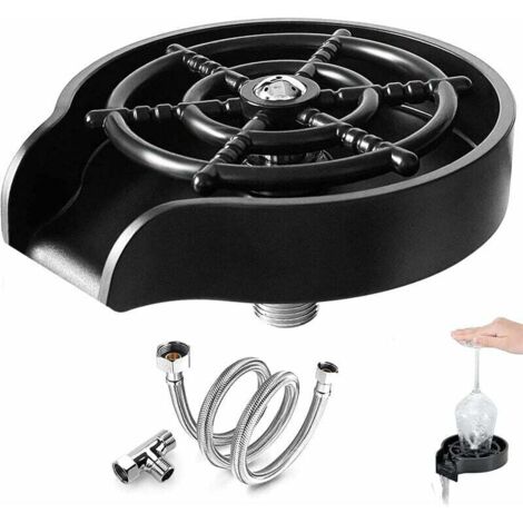 Rince Verre Evier,Rondelle de Tasse en Acier Inoxydable,Apporter Tuyau de Automatique Tasse Rondelle Nettoyant,Portable Tasse Machine À Laver Rinceuse Pour Ménage Bar Café (1/5)