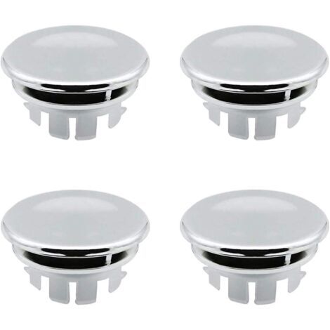Couvercle de trop-plein pour lavabo - Anneau de trop-plein de rechange - Bouchon pour salle de bain, cuisine, lavabo - Trou rond de trop-plein - insérer correctement les pièces de rechange (4 pièces)- (1/5)