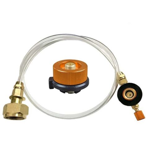Réchaud d'extérieur Réchaud de camping Adaptateur de recharge de gaz propane Brûleur GPL Cylindre plat Coupleur de réservoir Adaptateur de bouteille Économisez l'assemblage de la valve gonflable Modèl (1/5)