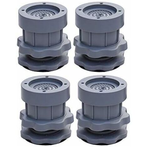Lot de 4 patins antidérapants et réglables en hauteur pour machine à laver - Gris (1/5)