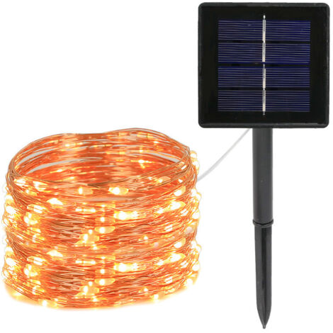 Guirlande solaire de noël, étanche, éclairage d'extérieur, luminaire décoratif, idéal pour un jardin,Rouge(12M 100lampes) (1/5)