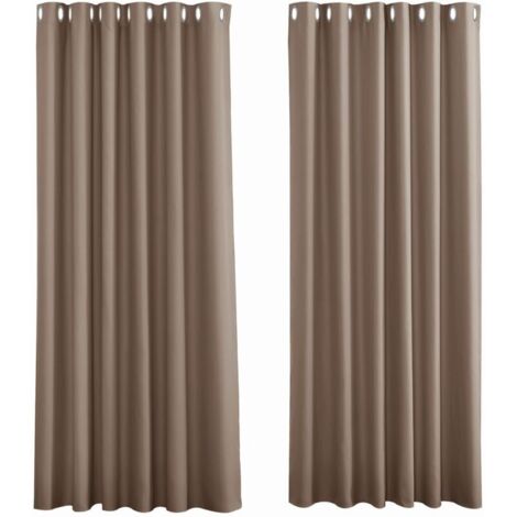 – Rideaux occultants thermiques taupe – 2 panneaux 107x213 cm – Bloque 80-95% de la lumière – Isolation thermique pour confort optimal (1/4)