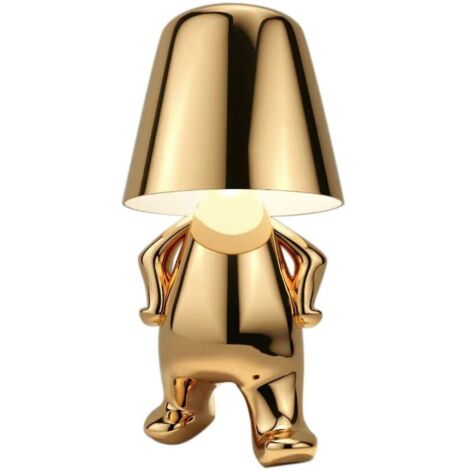 Keyoung – Lampe de bureau LED tactile dimmable en fer et résine – Couleur or – 3 niveaux de luminosité – Design créatif et décoratif (1/6)