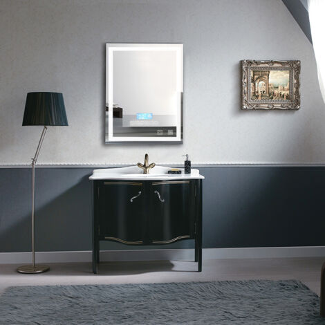 Miroir de Salle de Bain avec Haut-Parleur Bluetooth Intégré, Changement de Couleur, Interrupteur Tactile (600 x 800 mm) (1/5)