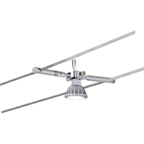 Paulmann – Lampe sur câble inclinable 10 W LED – 1 source de lumière – Métal chrome – Intensité variable pour salon et bureau