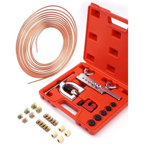 Kit d’Outils de torchage Double et Simple Ligne de Frein de 7,62m Ø 4,75mm en Acier (16 raccords + 4 connecteurs) Kit de Conduite de Frein (1/5)