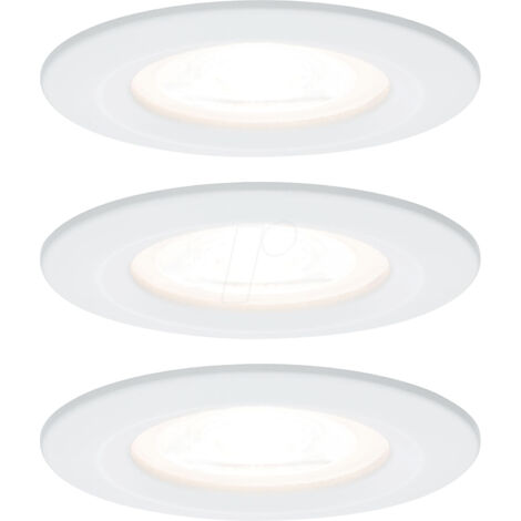Kit enc Nova rd fixe LED IP44 3 nivgrad 3x6,5W 230V GU10 51mm Blanc dépoli/Alu (1/5)