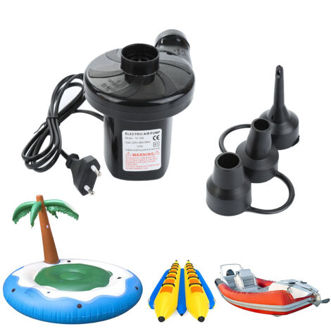 Pompe à Air Electrique avec 3 Buses, Pompes de Gonflage/Dégonfleur Parfaites pour Le Camping en Plein Air, Coussins Gonflables, Bateaux, Anneau de Natation (1/5)