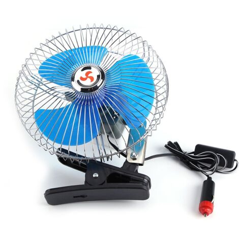 Rosvola – Mini ventilateur portable 12V pour voiture – Moteur en cuivre silencieux – Rotation 180° – Conception semi-fermée pour nettoyage facile