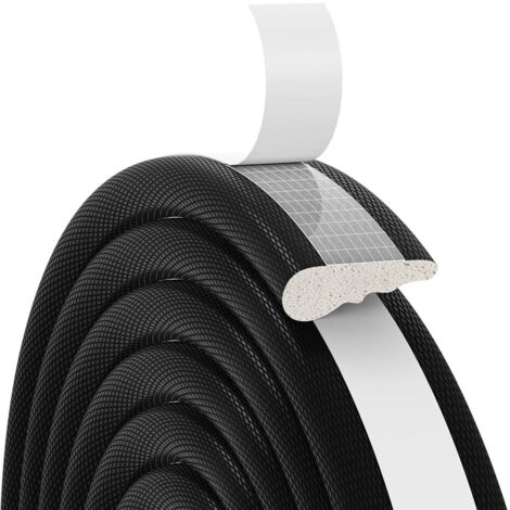 Joint Fenetre Isolation, 5m Joint Fenêtre et Porte de Mousse Adhésive, Bande Caoutchouc Antichoc, Boudin PVC Cadre Porte,Isolation du bruit et Froid, pour Joint porte entree, Fenetre (Noir)