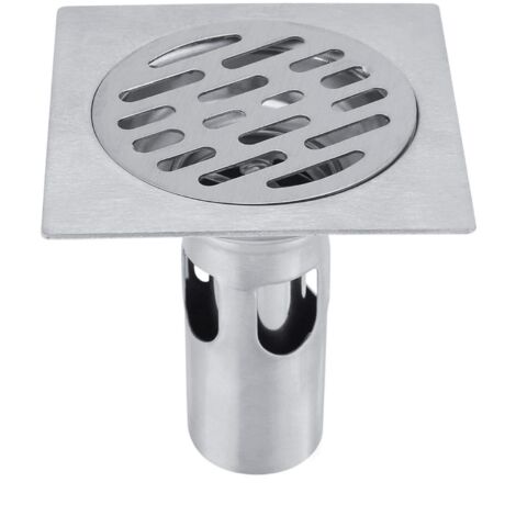 Siphon De Sol en Acier Inoxydable Épais, Carré Bain Evacuateur Drain De Plancher pour Machine à Laver Toilette Cabine Douche Cuisine (1/5)