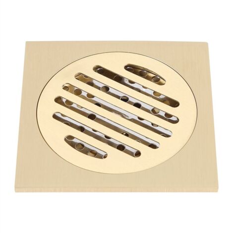 Drain de Sol carré Salle de Bain Douche Grille de déchets en Laiton crépine construite Accessoire de Maison Antique de qualité sanitaire Drain de Sol en cuivre 10  10Cm