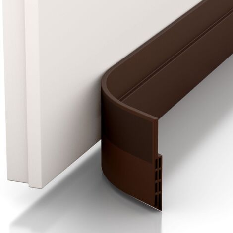 Bas de porte anti-courant d'air & étanchéité porte - bas de porte isolant (rapide à installer), idéal pour l'isolation contre le froid, le bruit & l'humidité (1 x marron) (1/5)