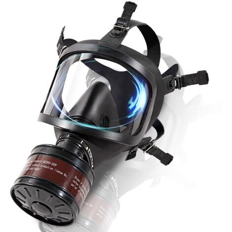 Masques à gaz de survie – Respirateur tactique intégral avec filtre à charbon actif de 40 mm pour poussière, vapeurs, produits chimiques (1/5)