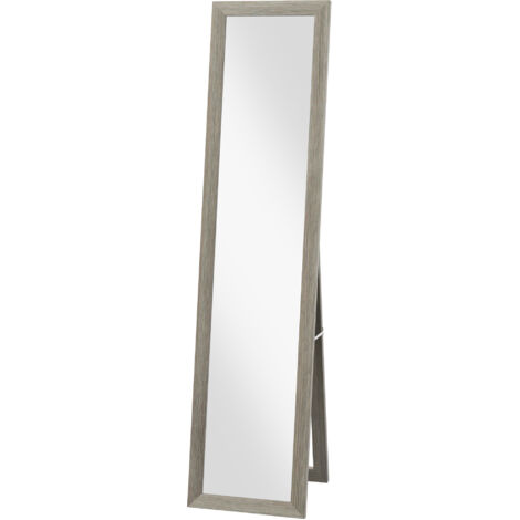Miroir sur pied, 37 x 157 cm, à suspendre ou à poser, miroir rectangulaire pour salon ou chambre, gris (1/5)