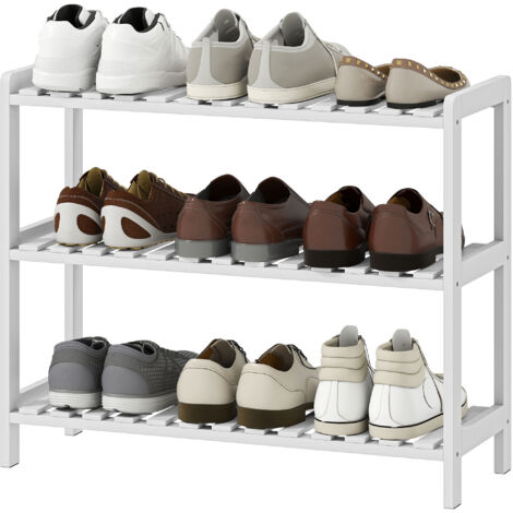 Étagère à chaussures en bois de pin blanc à 3 niveaux 70 cm de large ...