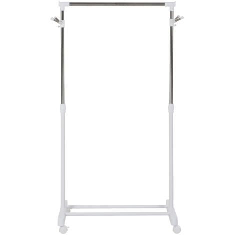 Portant à vêtements à hauteur réglable avec base de rangement et 4 roulettes, 68,5 x 42 x 87-145 cm (1/5)