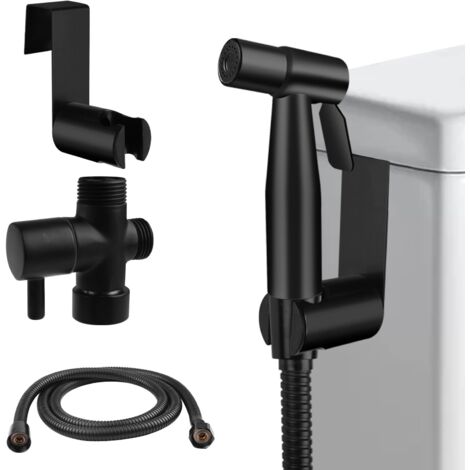 Douchette de salle de bain bidet pour bidet, WC avec valve G1/2", pommeau de douche en acier inoxydable et tuyau de douche de 120 cm pour douche, salle de bain, hygiène, papier toilette (1/5)