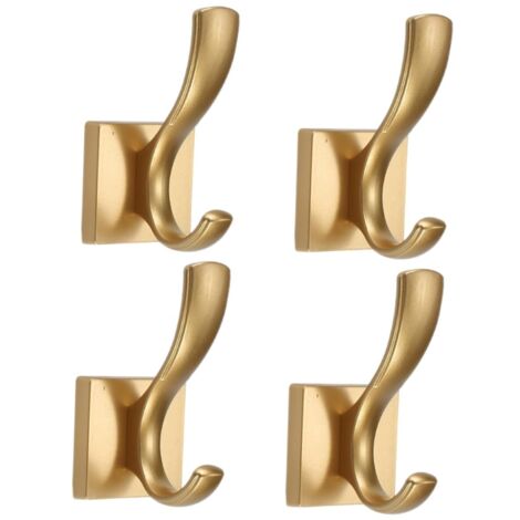 4 pièces Crochets Muraux Dorés pour Manteaux et Serviettes Porte-manteaux Entrée Métal Poli Patères Robustes pour Clés Parapluies et Vêtements Installation Murale Polyvalente (1/5)