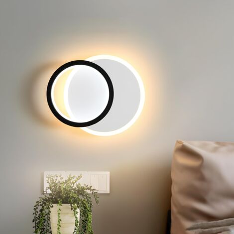 Applique Murale Intérieure LED,16W 1800LM Lampe Murale Ronde Moderne 3 Température de Couleur 3000K/4000K/6000K,Luminaire mural Interieur pour Salon Chambre Escalier Couloir,110-240V