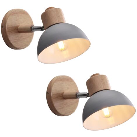 Applique Murale Industrielle Vintage Lampe Murale Interieur Sconce Rétro Luminaire Applique Abat-jour E27 Ø15CM pour Salle à Manger Escalier Chambre Cuisine Café(2pcs gris) (1/5)