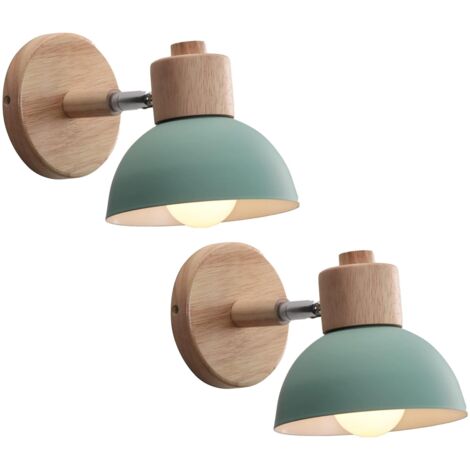 Applique Murale Industrielle Vintage Lampe Murale Interieur Sconce Rétro Luminaire Applique Abat-jour E27 Ø15CM pour Salle à Manger Escalier Chambre Cuisine Café(2pcs vert) (1/5)