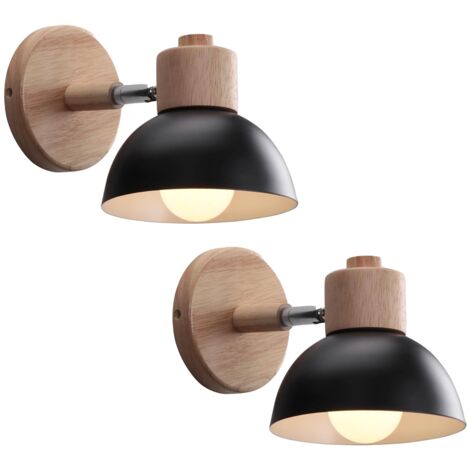 Applique Murale Industrielle Vintage Lampe Murale Interieur Sconce Rétro Luminaire Applique Abat-jour E27 Ø15CM pour Salle à Manger Escalier Chambre Cuisine Café(2pcs noir) (1/5)