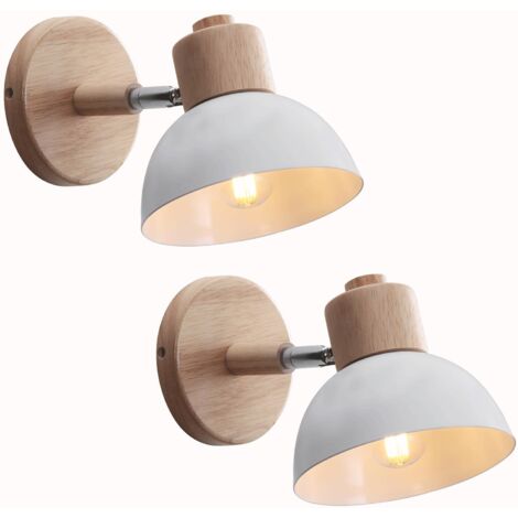 Applique Murale Industrielle Vintage Lampe Murale Interieur Sconce Rétro Luminaire Applique Abat-jour E27 Ø15CM pour Salle à Manger Escalier Chambre Cuisine Café(2pcs blanc) (1/5)