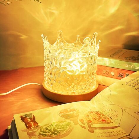 Wave Lamp, Projecteur Ciel Etoile Avec Télécommande, Veilleuse Vague Océanique, Lampe Projecteur Aurore pour Decoration Chambre, Cadeau Romantique pour Fete des Meres, Saint-Valentin (Couronne)