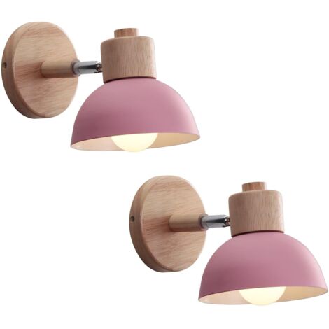Applique Murale Industrielle Vintage Lampe Murale Interieur Sconce Rétro Luminaire Applique Abat-jour E27 Ø15CM pour Salle à Manger Escalier Chambre Cuisine Café(2pcs rose) (1/5)