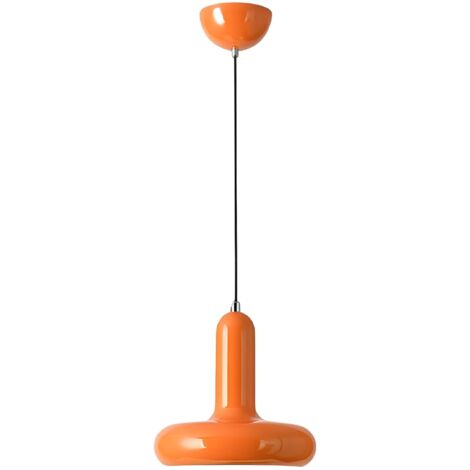 Suspension Luminaire Moderne Coloré avec Douille E27 et Câble Réglable 150cm, Plafonnier Métal Peint pour Cuisine, Chambre, Salle à Manger, Café ou Intérieur Minimaliste (Orange) (1/5)
