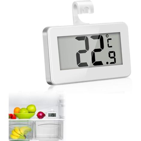 Thermomètre Numérique Mini pour Réfrigérateur, Thermomètre étanche, Thermometre Frigo Digital pour Congélateur avec Crochet, Écran Acl Facile À Lire, Idéal pour Maison et Bureau (1/5)