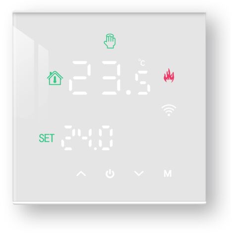 WiFi Thermostat Programmable Intelligent, Application Tuya, Thermostat de Chauffage d'eau à écran Tactile LCD numérique, 3A TGW60W-WIFI-WP Blanc (1/5)